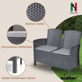 Canapea de grădină Lima cu 2 locuri, grafit