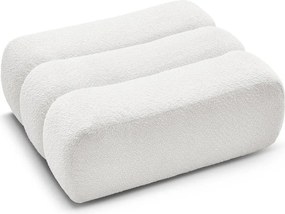 Taburet alb cu tapițerie din țesătură bouclé Azra – Bobochic Paris