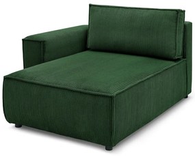 Modul pentru canapea verde cu tapițerie din catifea reiată (cu colț pe partea stângă ) Nihad modular – Bobochic Paris