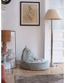 Fotoliu puf pentru copii verde mentă cu tapițerie din catifea Bunny – Wigiwama