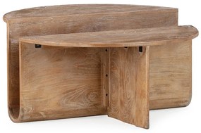 Măsuță de cafea în culoare naturală închisă rotundă din lemn de mango ø 80 cm Divya – MOME