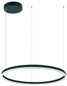 Lustra LED design modern circular ROTUNDA 80cm, negru mat