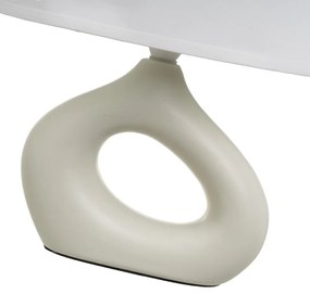 Veioză albă/bej din ceramică cu abajur textil (înălțime 30 cm) – Casa Selección