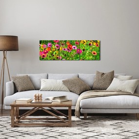 Tablou cu flori de luncă (cu ceas) (90x30 cm)