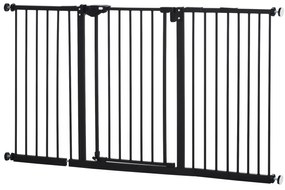 Gard extensibil PawHut din fier pentru animale, negru | AOSOM RO