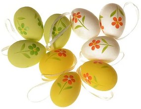 Set de ouă suspendate pentru exterior, înălțime 5cm, 9 bucăți în pachet, culori asortate