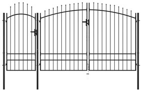 Poarta de gradina, negru, 2,45 x 4 m, otel 2.45 x 4 m
