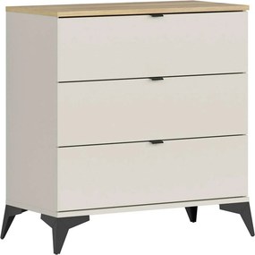 Comoda GLAMOUR, stejar/casmir, PAL, cu 3 sertare, 85x42x90 cm