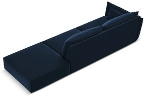 Canapea albastru-închis cu tapițerie din catifea, cu colț pe partea stângă 264 cm Vanda – Mazzini Sofas