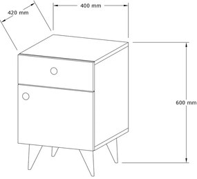 Măsuță de noptieră Pila Walnut