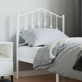 373864 vidaXL Tăblie de pat metalică, alb, 75 cm