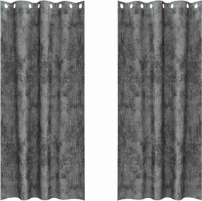 vidaXL Cortine din catifea cu perdele 2 pcs Gri 225 x 140 cm Catifea
