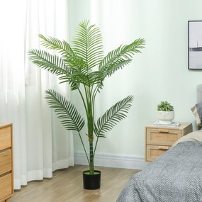 HOMCOM Palmă Artificială Areca înaltă de 150 cm, Plantă Falsă Realistă pentru Interioare cu Vas, Decorațiune pentru Casă și Birou, Verde | Aosom Romania