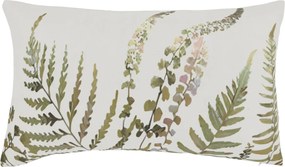 Fata de perna off white, din bumbac, model floral, 50x30cm, Aix