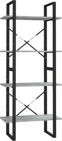 vidaXL Bibliotecă cu 4 niveluri gri sonoma 60x30x140 cm lemn compozit