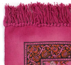 Covor Kilim, fucsia, 160 x 230 cm, bumbac, cu model Fucsia, 160 x 230 cm