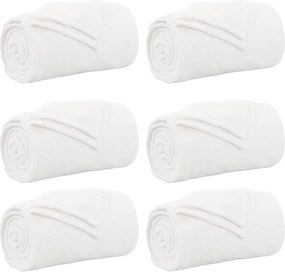 vidaXL Pături de aruncat 6 pcs Alb 220 x 240 cm Molton