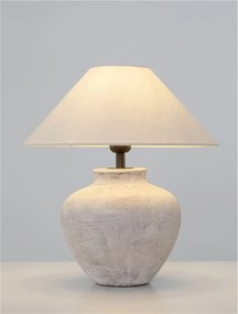 Veioza decorativa, Ceramica, Tesatura, Alb, LUPE
