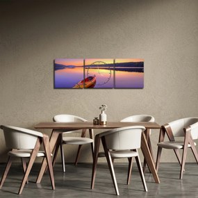 Tablou - Kayak pe lac (cu ceas) (90x30 cm)