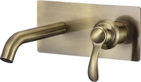 Baterie lavoar incastrata Inter Ceramic Sahara monocomanda bronz periat cu corp ingropat