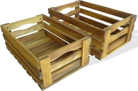 vidaXL Set lăzi de mere 2 buc. Lemn masiv de salcâm