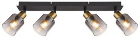 Plafoniera 4L design modern Hollsy negru, auriu