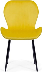 RESIGILAT - Scaun dining din catifea cu picioare metalice BUC 248U galben