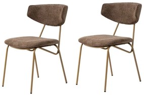 Set de scaune de sufragerie Nancy Brown and Gold, 2 buc.
