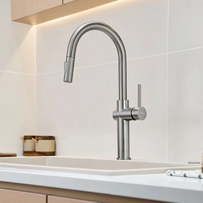 Baterie de bucătărie Rea Fresh High BRUSH NICKEL