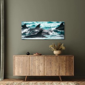 Tablou - Delfini în ocean (120x50 cm)