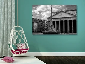 Tablou bazilica romană în design alb-negru
