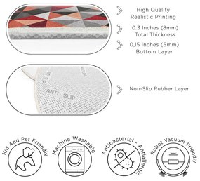 Covor roșu/gri lavabil rotund ø 100 cm Ignite – Mila Home