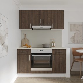 Set haaus V5, Stejar Bronz/Alb, Blat Thermo 28 mm, L 140 cm