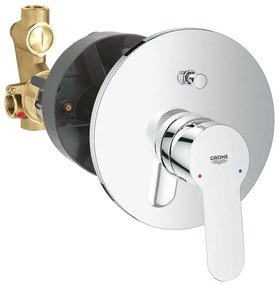 Baterie cada - dus incastrata Grohe BauEdge cu corp incastrat crom lucios