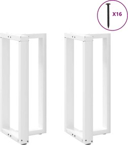 vidaXL Picioare de masă de bar în formă de T, 2 buc., alb, 40x35x(90-91) cm, oțel