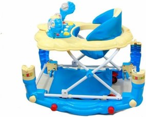 Premergator cu sistem de balansare Baby Care H914 Ratusca, cu melodii, reglabil in 3 trepte de inaltime, Albastru