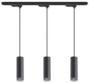 Lustră suspendată pe cablu pentru sistem de șină PIPE, 3x GU10, 10W, 230V, neagră