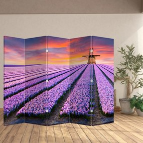 Paravan - Ferma cu flori (210x170 cm)