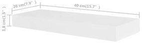 Rafturi de perete, 4 buc., alb, 40 cm 4, Alb, 40 cm