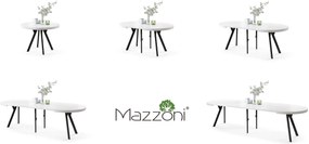 Mazzoni VITO Alb Mat/picioare negre - MASĂ MARE ROTUNDĂ Ø110 EXTENSIBILĂ PÂNĂ LA 310 cm CU PICIOARE "Y" LOFT/INDUSTRIALĂ