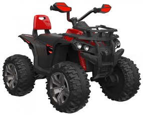 ATV Electric cu acumulator pentru copii NOVOKIDS™ Majestic Quad PRO, Cu melodii si lumini, Lungime 103 cm, Max 30 kg, 12V, 2 motoare, Negru cu Rosu