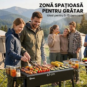 Outsunny Gratar Portabil Exterior Oțel Inoxidabil | Aosom Romania