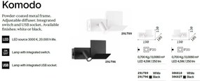 Aplica cu spot directionabil stil modern Komodo-1 ap neagra
