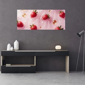 Tablou - Căpșuni în bule (120x50 cm)