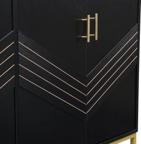 Comodă cu 4 uși, rafturi reglabile pe înălțime, pentru living, sufragerie &amp; hol, 160x40x80,5 cm, Negru