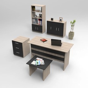 Set pentru birou Vincent 14 (stejar + negru). 1072647