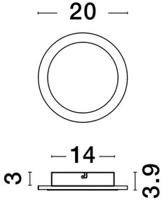 Aplica LED de perete design ambiental CYRCLE 20cm negru