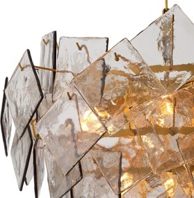 Candelabru LUX, Otel Alama Antic, Sticla Fumurie, Biltmore