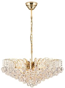 Candelabru cristal Asfour design lux KRISTALL KLASSISCH 10L gold/clear