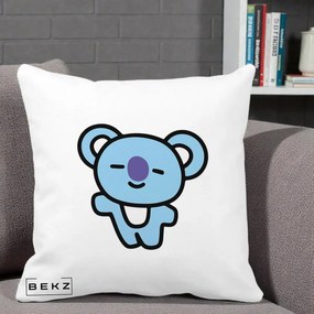 Perna Personalizata BT21 Koya Kawaii, 40x40 cm, Alba Mata, Husa Detasabila, Perna Inclusa, BEKZ®